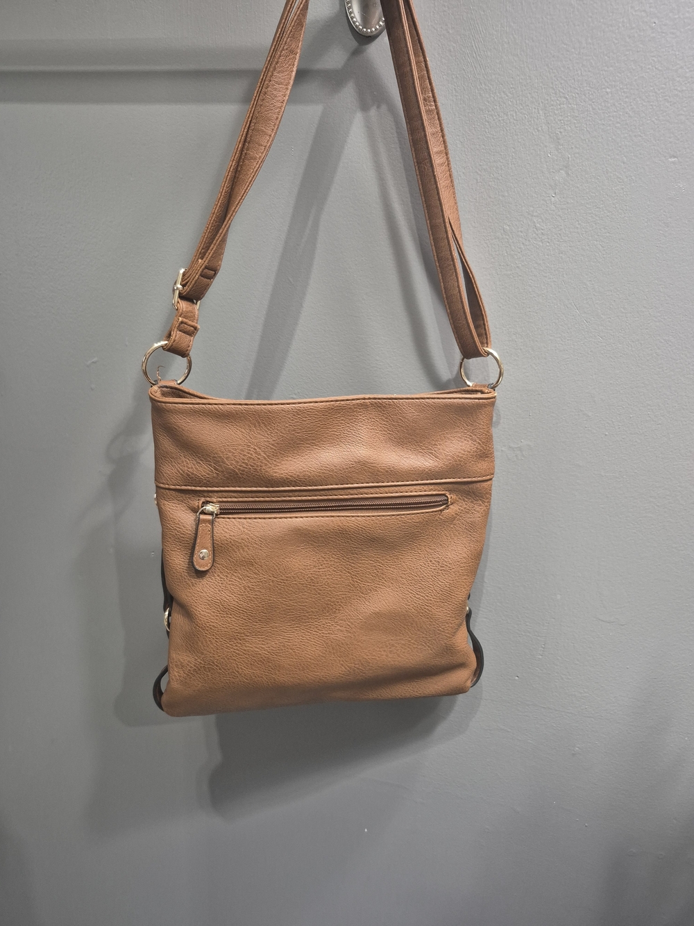 Women’s Crossbody/Shoulder Bag in Dark Blue Denim and Brown Faux Leather - Picture 12 of 12